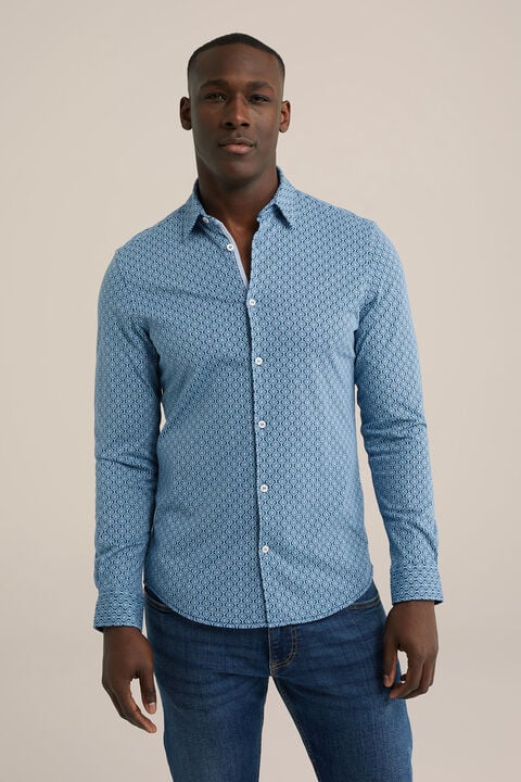 we fashion Jersey overhemd met dessin Blauw