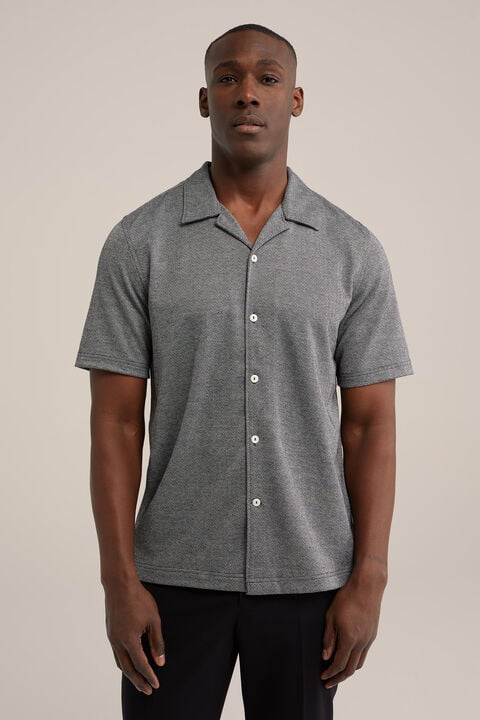 we fashion jersey overhemd met dessin Zwart