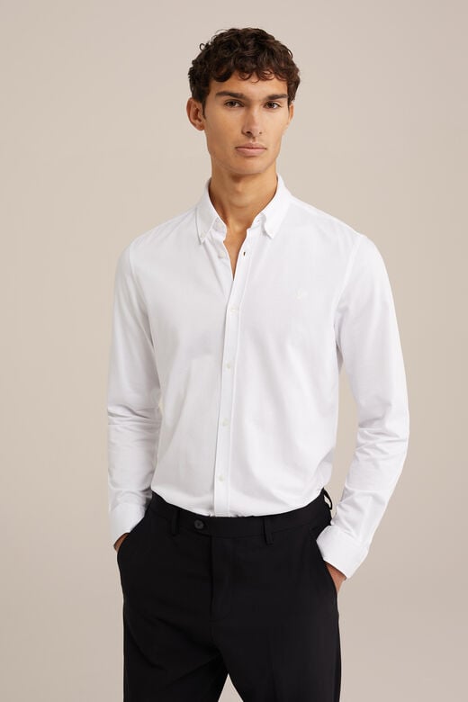 We Fashion Jersey Overhemd Met Stretch Wit