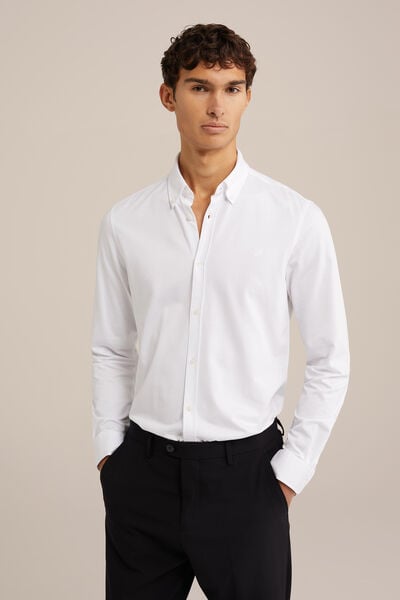 We Fashion Jersey Overhemd Met Stretch Wit
