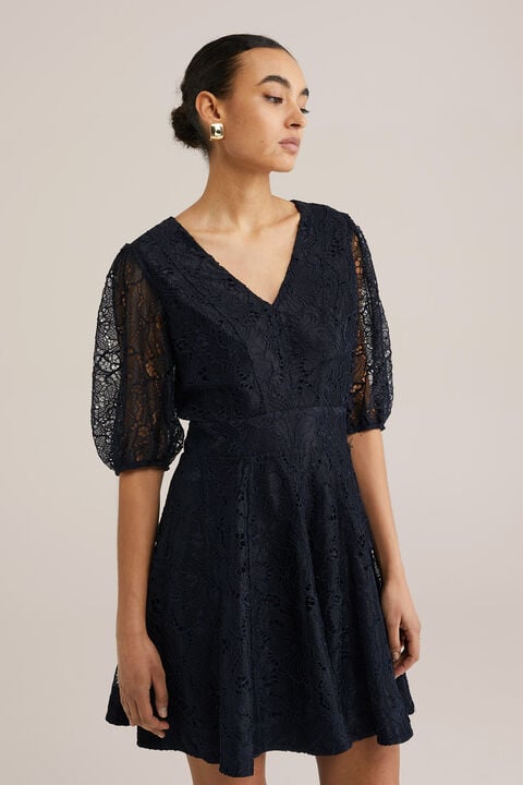 we fashion Jurk van kant Marineblauw