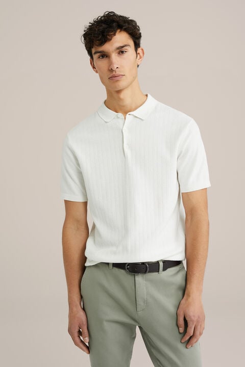 we fashion katoenen polo met structuur Wit