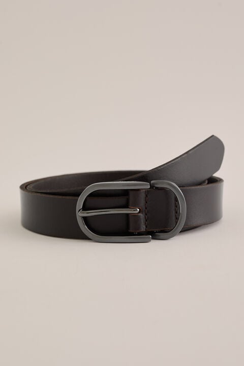 We Fashion Leren Riem Donkerbruin