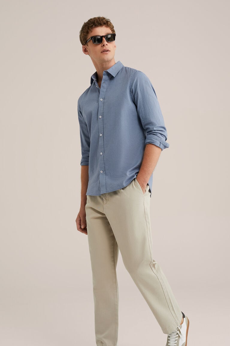 We Fashion Loose Fit Chino Met Stretch Beige