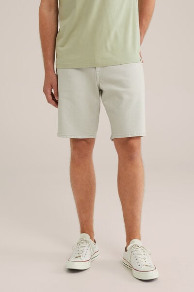 We Fashion Loose Fit Denim Short Beige