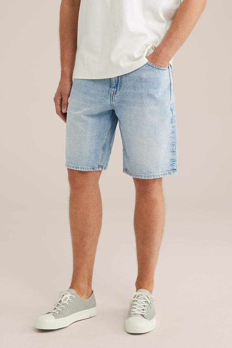 We Fashion Loose Fit Denim Short Blauw
