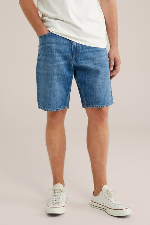 we fashion loose fit denim short Donkerblauw