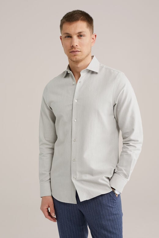 We Fashion Overhemd Melange Lichtgrijs