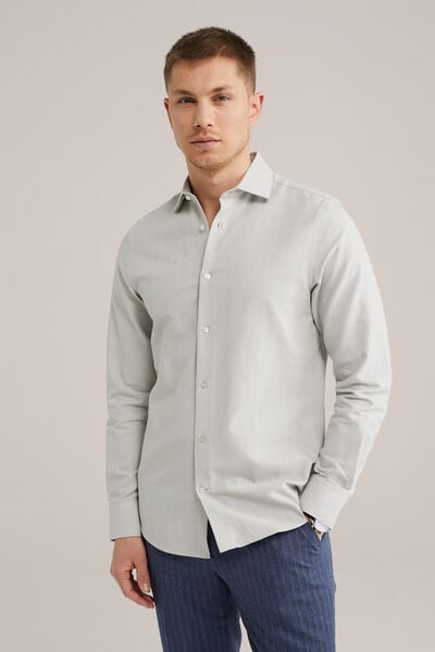We Fashion Overhemd Melange Lichtgrijs