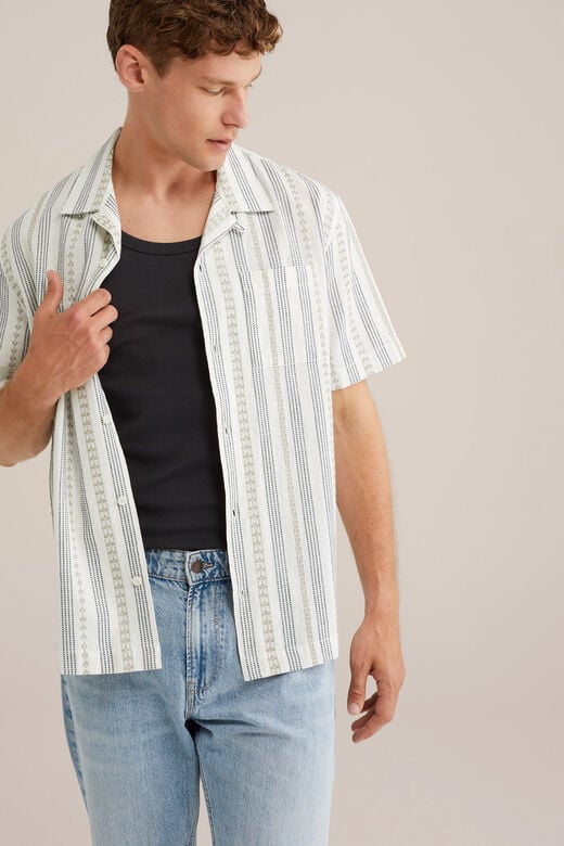 We Fashion Overhemd Met Dessin Beige