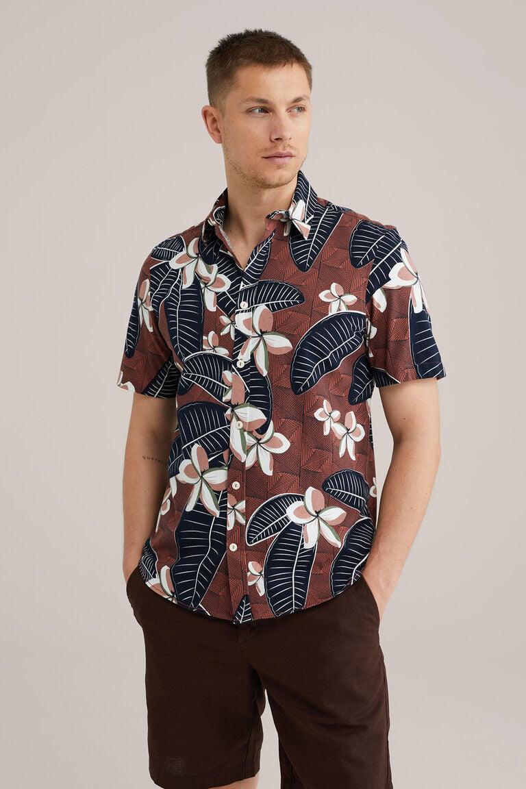 We Fashion Overhemd Met Dessin Donkerrood