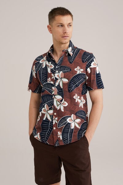 We Fashion Overhemd Met Dessin Donkerrood