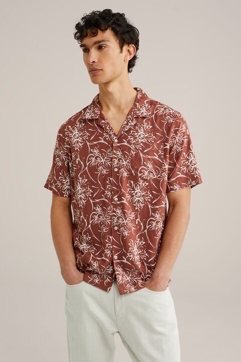 We Fashion Overhemd Met Dessin Roestbruin