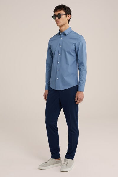 We Fashion Overhemd Met Stretch IJsblauw