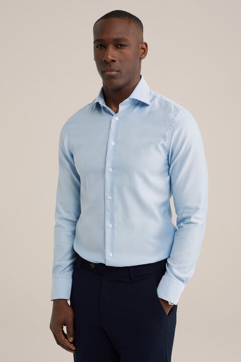 we fashion Overhemd met structuur Lichtblauw