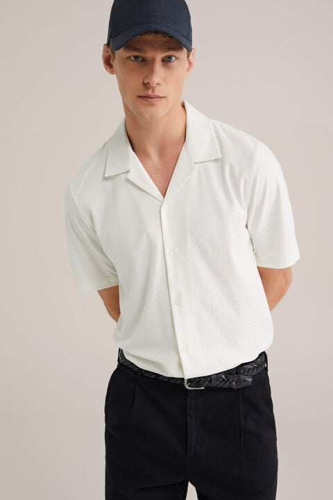 we fashion overhemd met structuur Wit