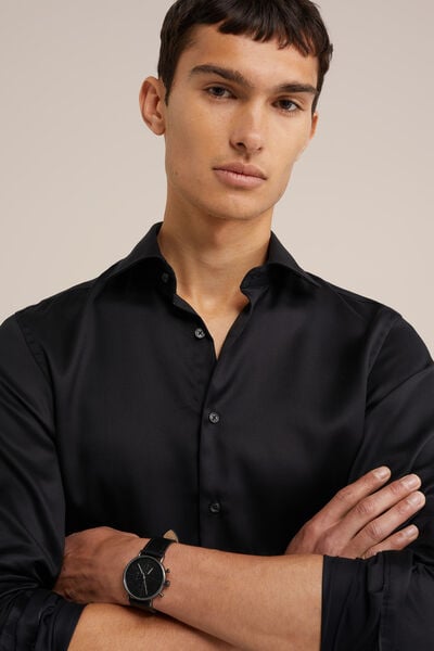 We Fashion Overhemd Met Structuur Zwart