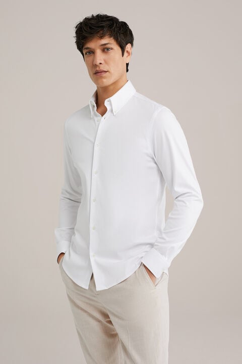 we fashion Overhemd van katoen met stretch Wit