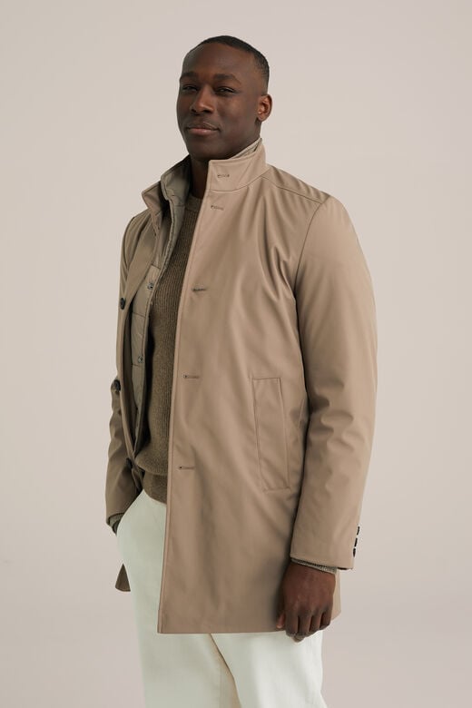 We Fashion Overjas Met Uitneembare Inzet Beige