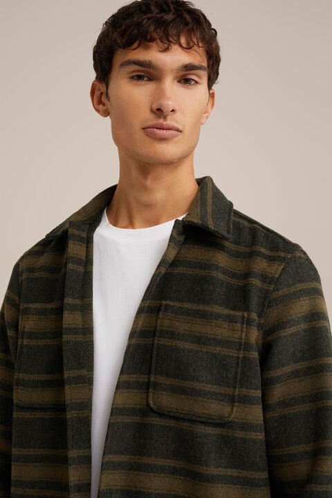 we fashion overshirt met dessin Legergroen