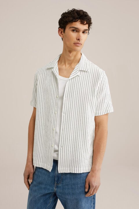 we fashion overshirt met structuur Gebroken wit