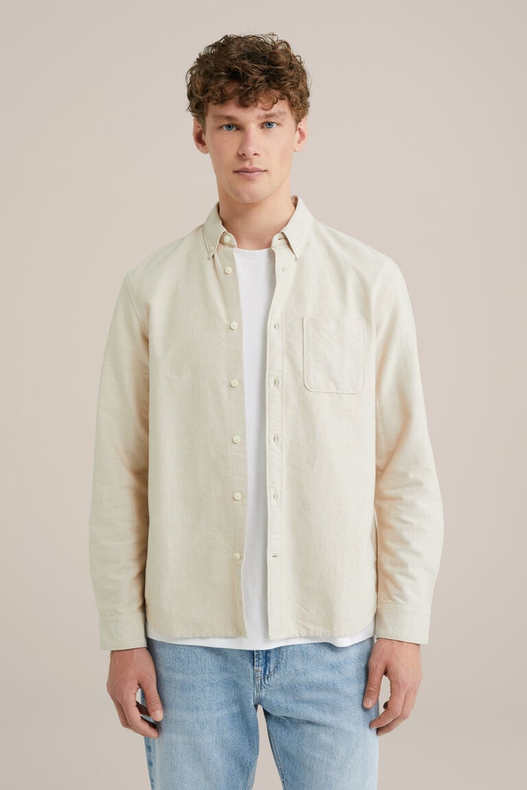 We Fashion Oxford Overhemd Beige