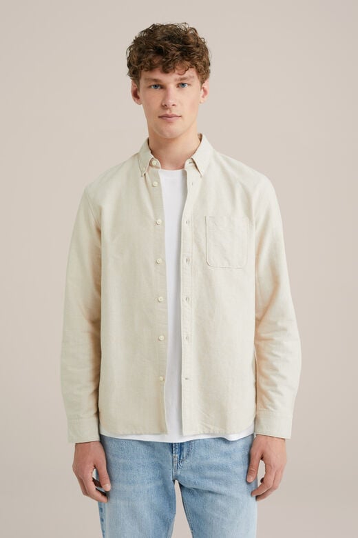 We Fashion Oxford Overhemd Beige