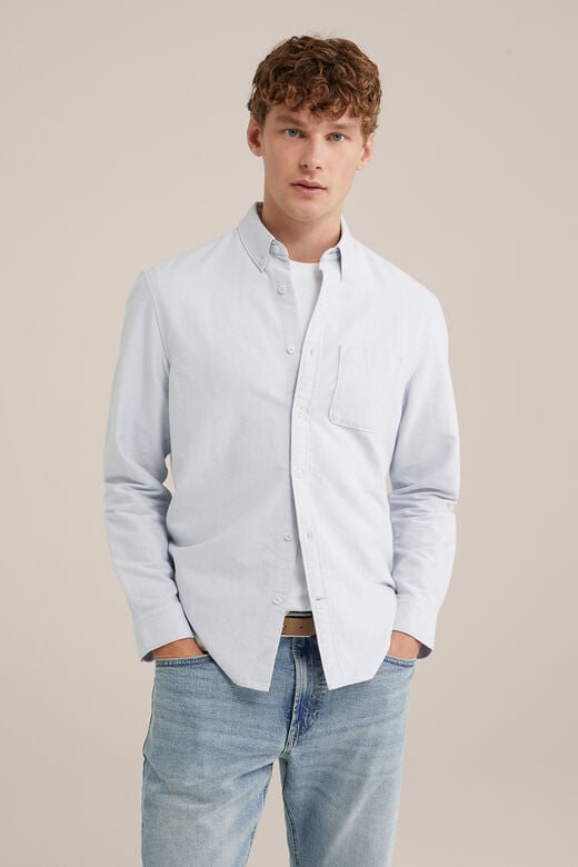 We Fashion Oxford Overhemd Lichtblauw