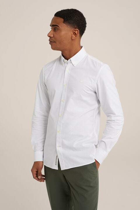 We Fashion Oxford Overhemd Met Stretch Wit