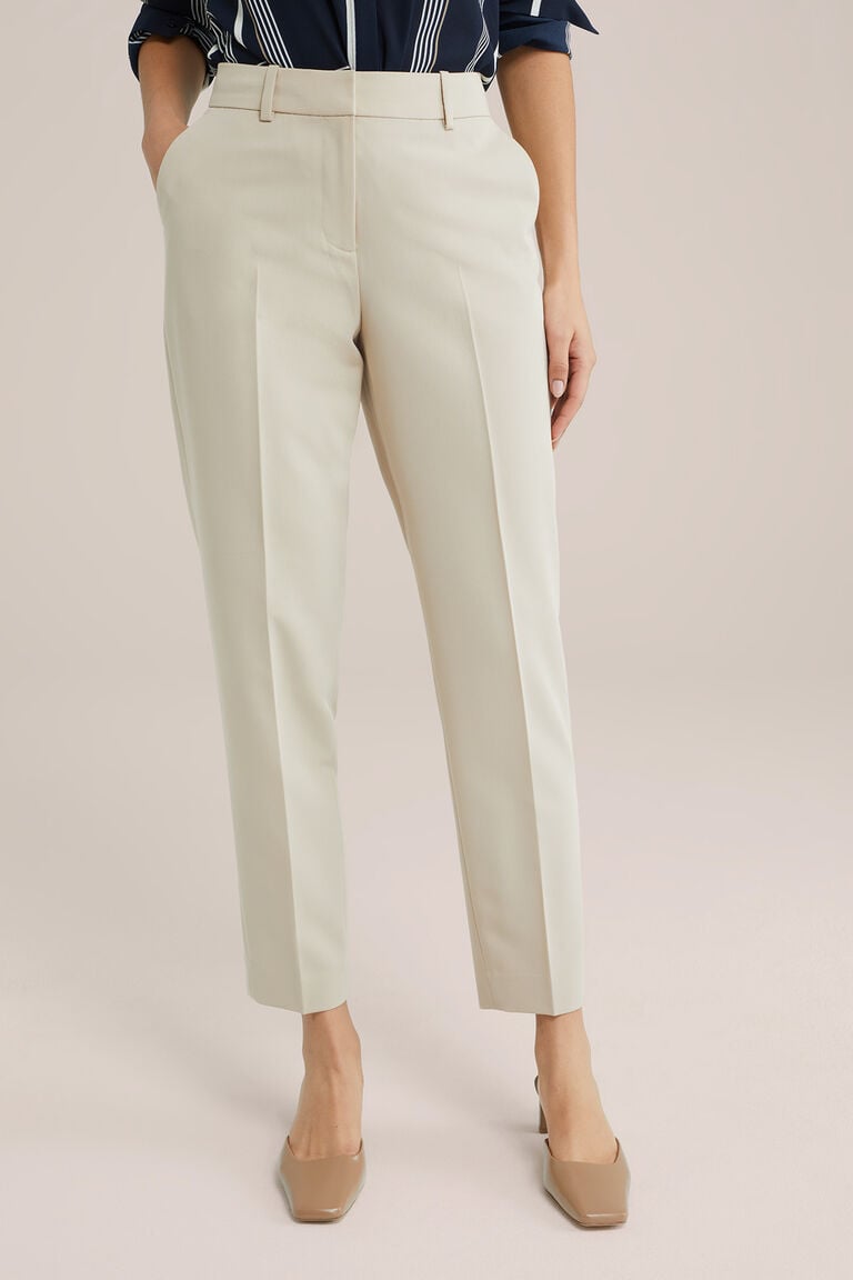 We Fashion Pantalon Slim Fit Femme Beige