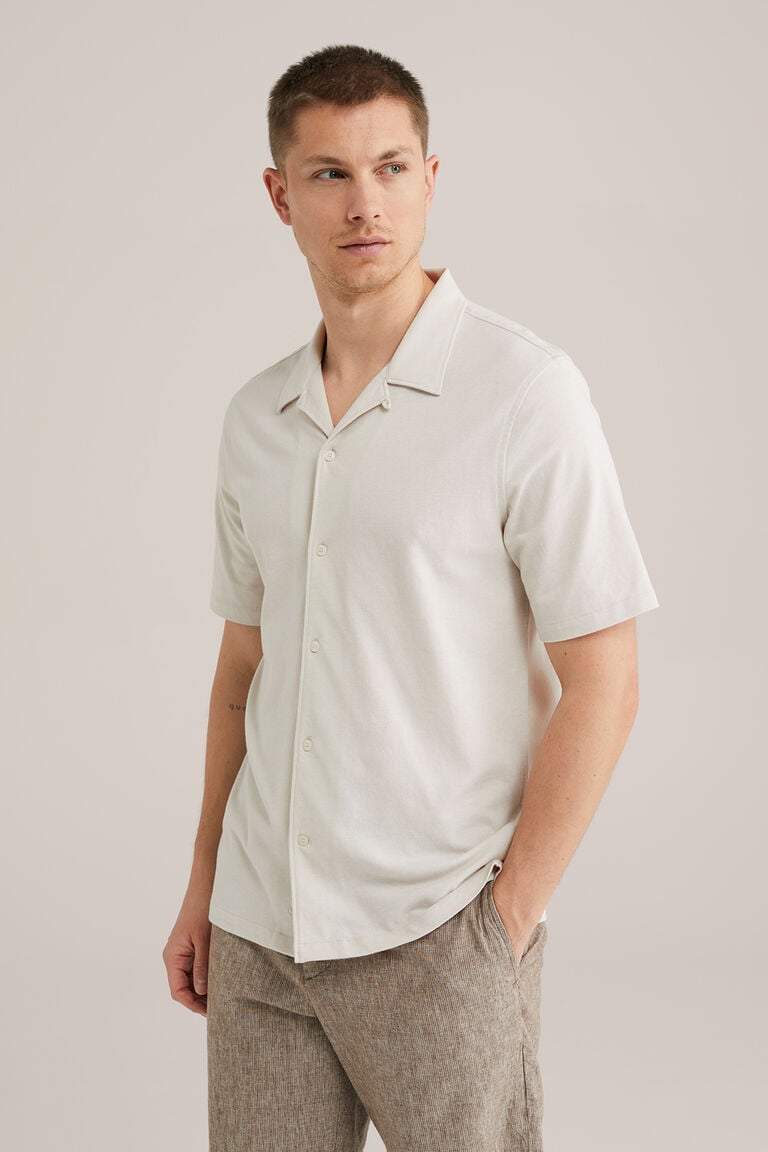 We Fashion Piquejersey Overhemd Beige