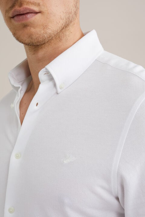 we fashion piquéjersey overhemd met stretch Wit