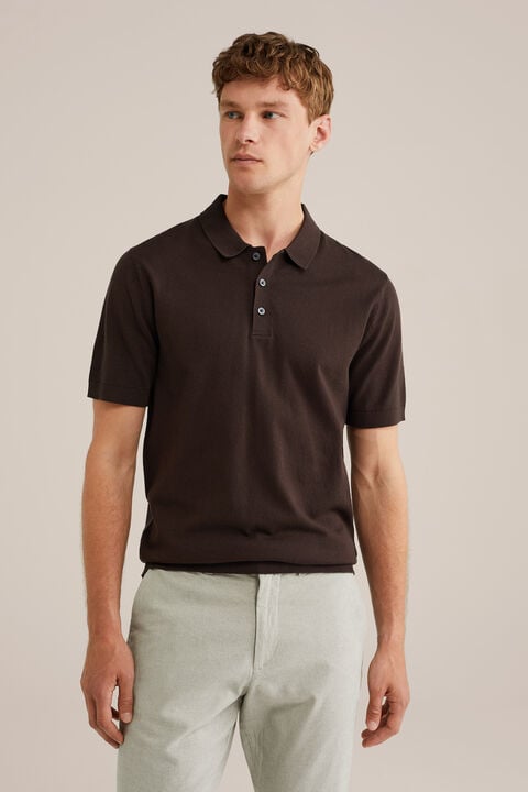 we fashion polo fijngebreid Donkerbruin