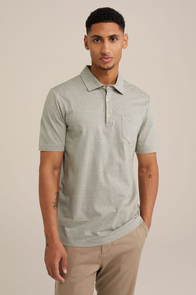 We Fashion Polo Gemêleerd Groen