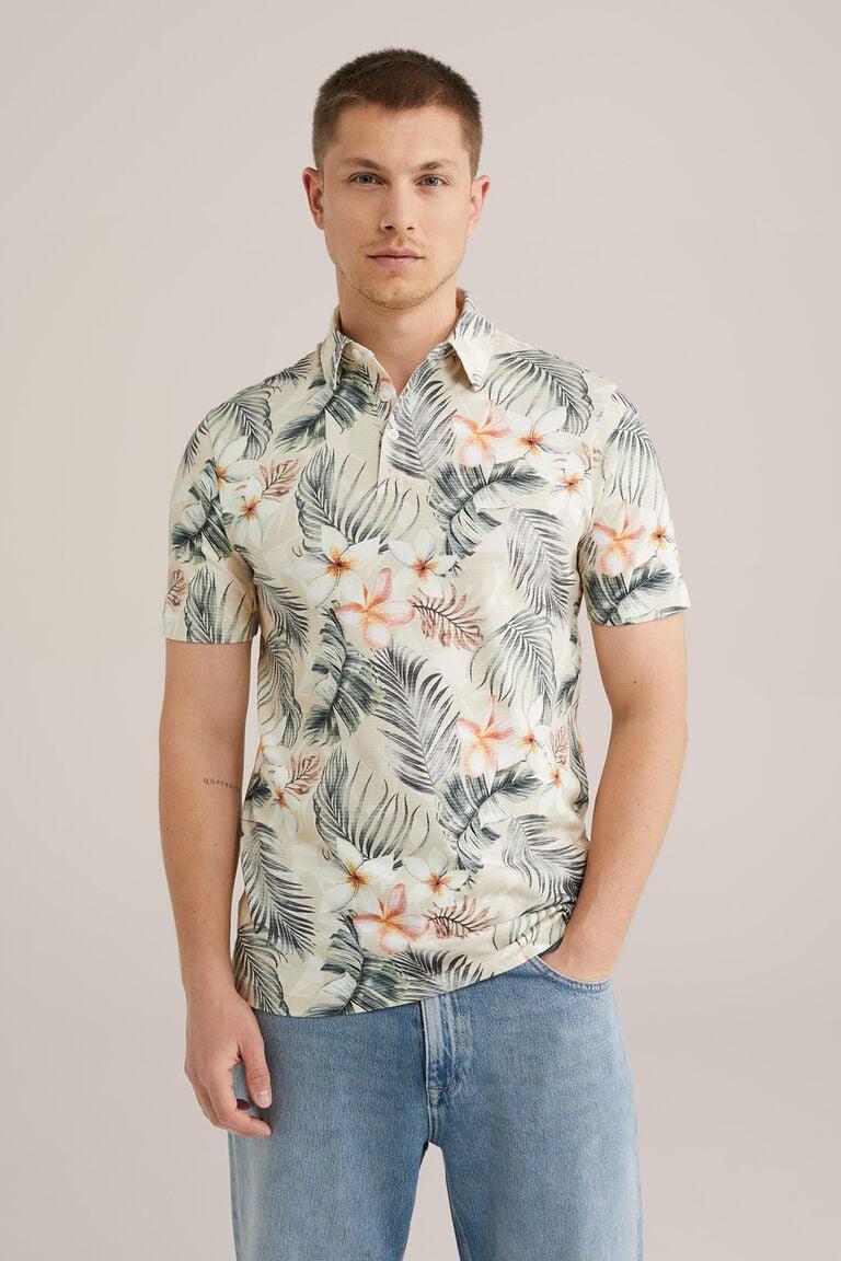 We Fashion Polo Met Dessin Beige