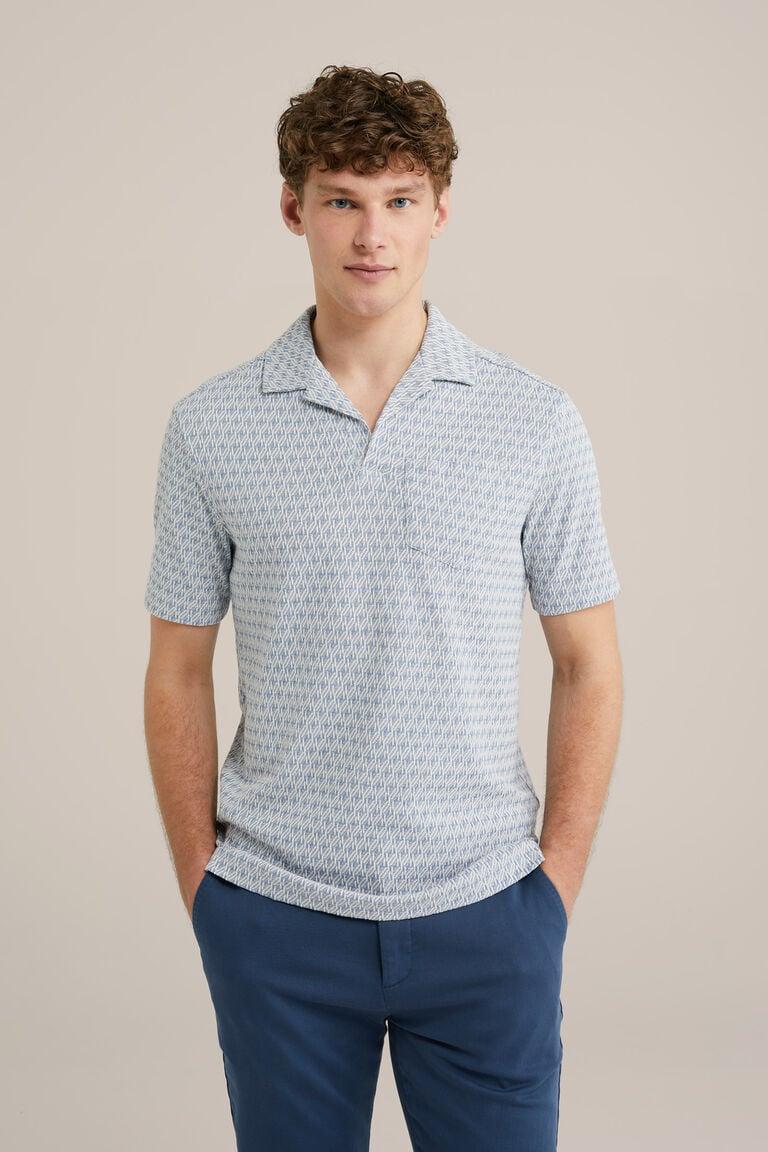 We Fashion Polo Met Dessin Blauw