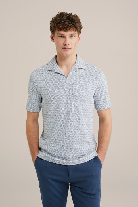 we fashion polo met dessin Blauw