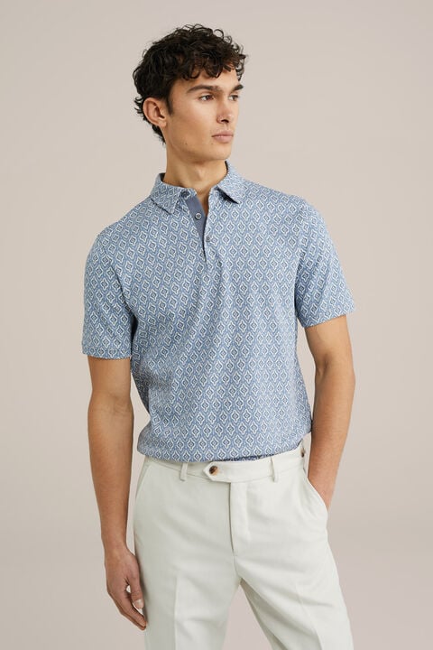 we fashion polo met dessin Blauw