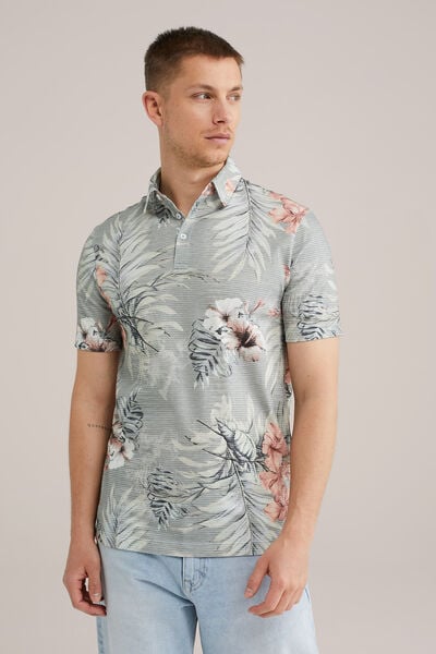 We Fashion Polo Met Dessin IJsblauw