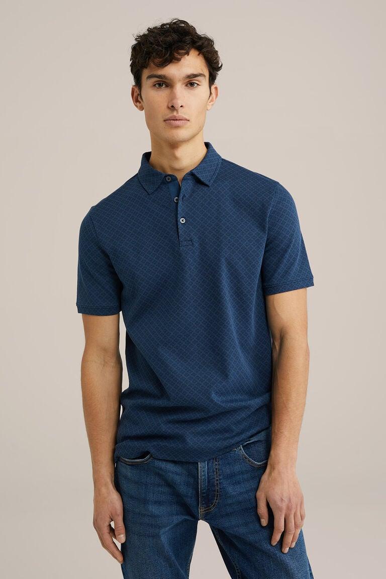We Fashion Polo Met Dessin Marineblauw