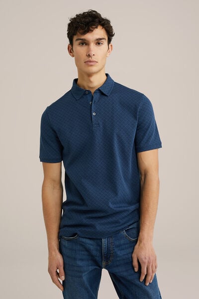 We Fashion Polo Met Dessin Marineblauw