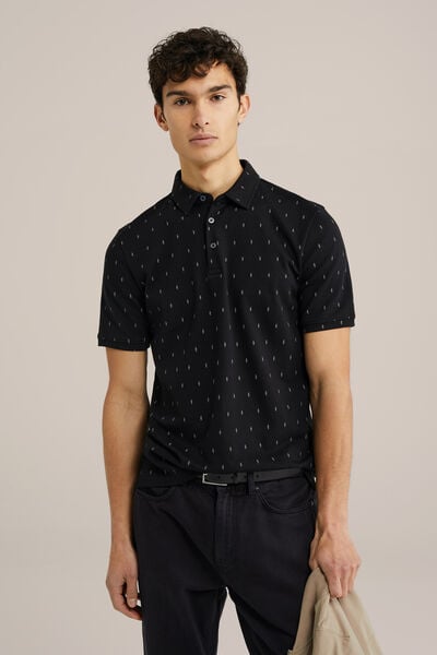 We Fashion Polo Met Dessin Zwart
