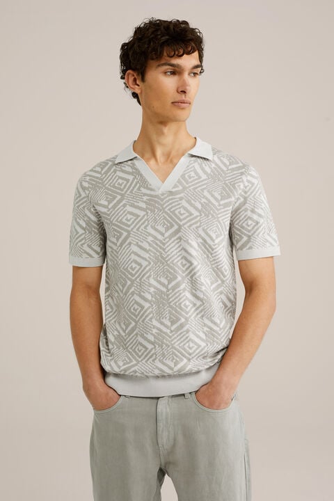 we fashion polo met jacquard dessin Taupe