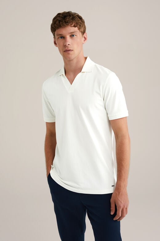 We Fashion Polo Met Kraag Gebroken Wit