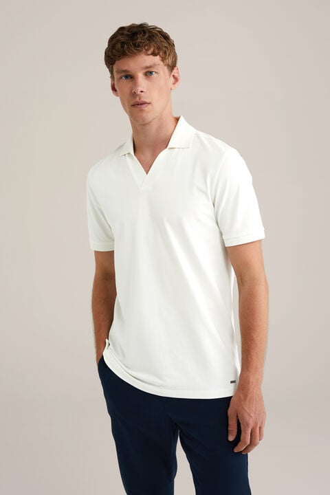 we fashion polo met kraag Gebroken wit