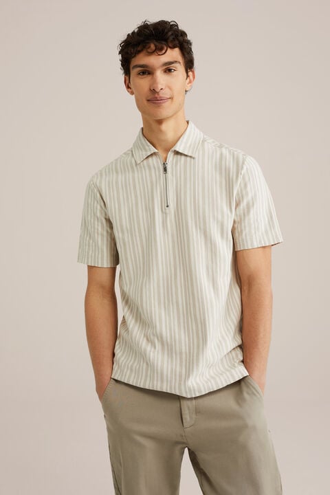 we fashion polo met rits Taupe