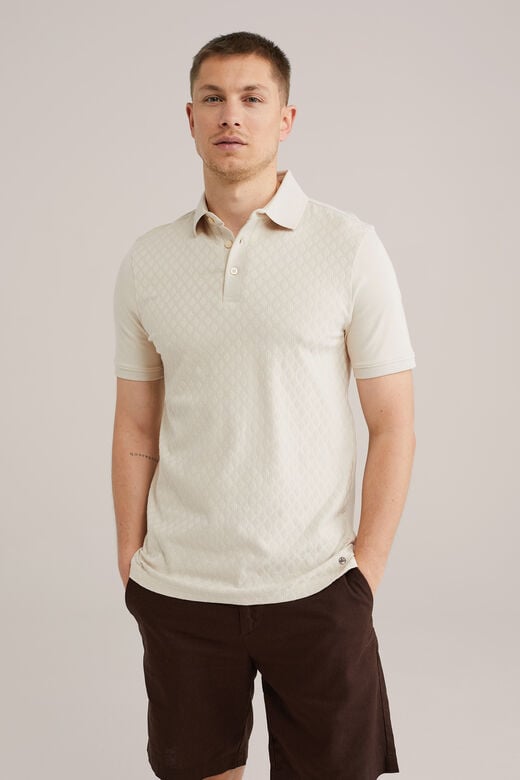 We Fashion Polo Met Structuur Beige
