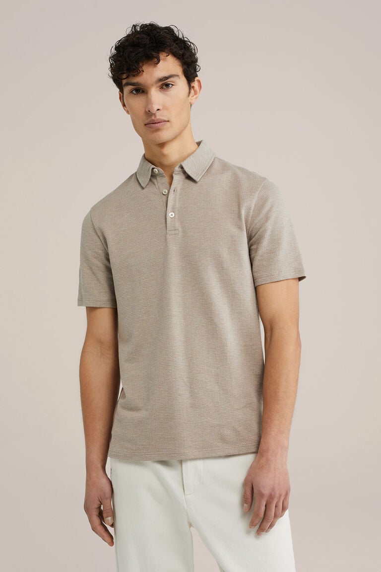 We Fashion Polo Met Structuur Beige