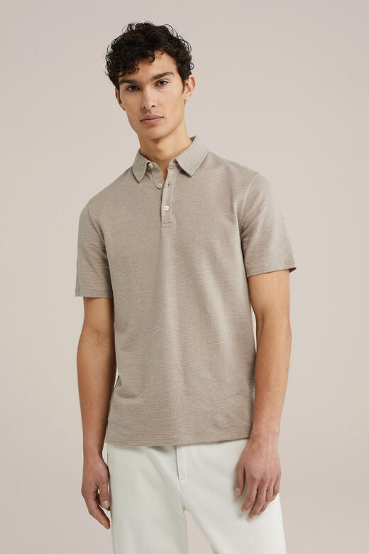 We Fashion Polo Met Structuur Beige