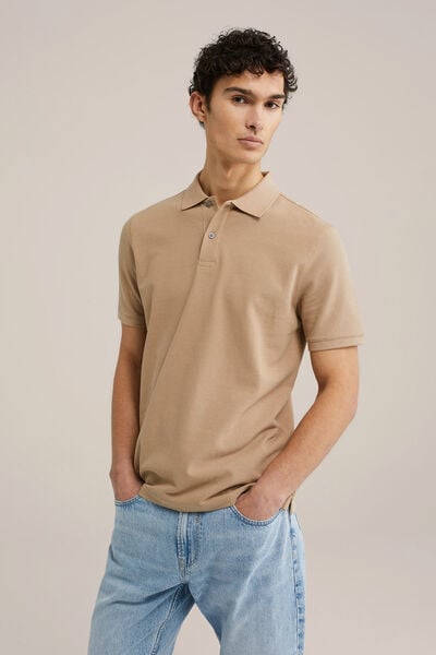 We Fashion Polo Met Structuur Beige